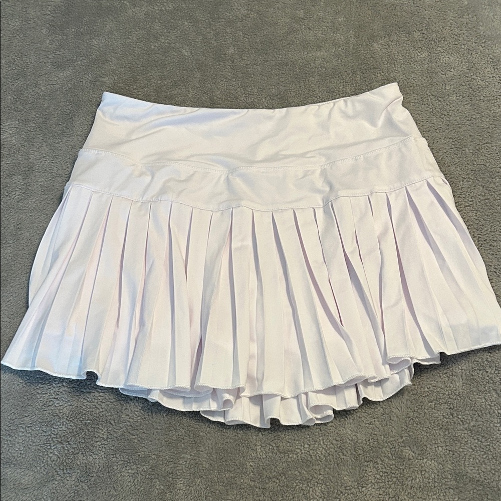 White/Pink Pleated Mini Skirt Tennis